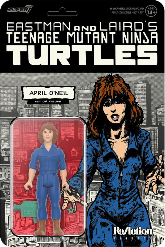 Super7 Teenage Mutant Ninja Turtles April O'Neil (Comic Color) - 3.75" TMNT Action Figure with Accessories Classic Cartoon Collectibles
