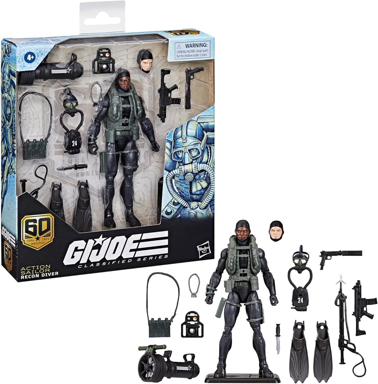 G.I. Joe Classified Series 60th Anniversary Action Sailor - Recon Diver, Collectible 6-Inch Action Figure with 17 Accessories