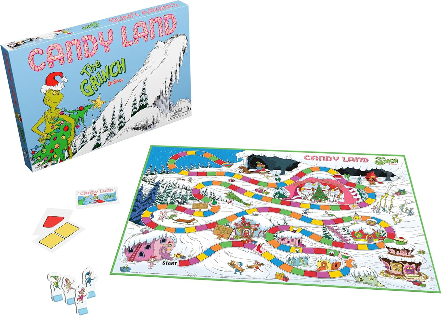 Candy Land: The Grinch Board Game, Play as Who-Ville Characters and Race to Mt. Crumpit, Classic Preschool Game for Kids and Families, Ages 5+, 2-4 Players, Officially Licensed Dr. Seuss Merchandise