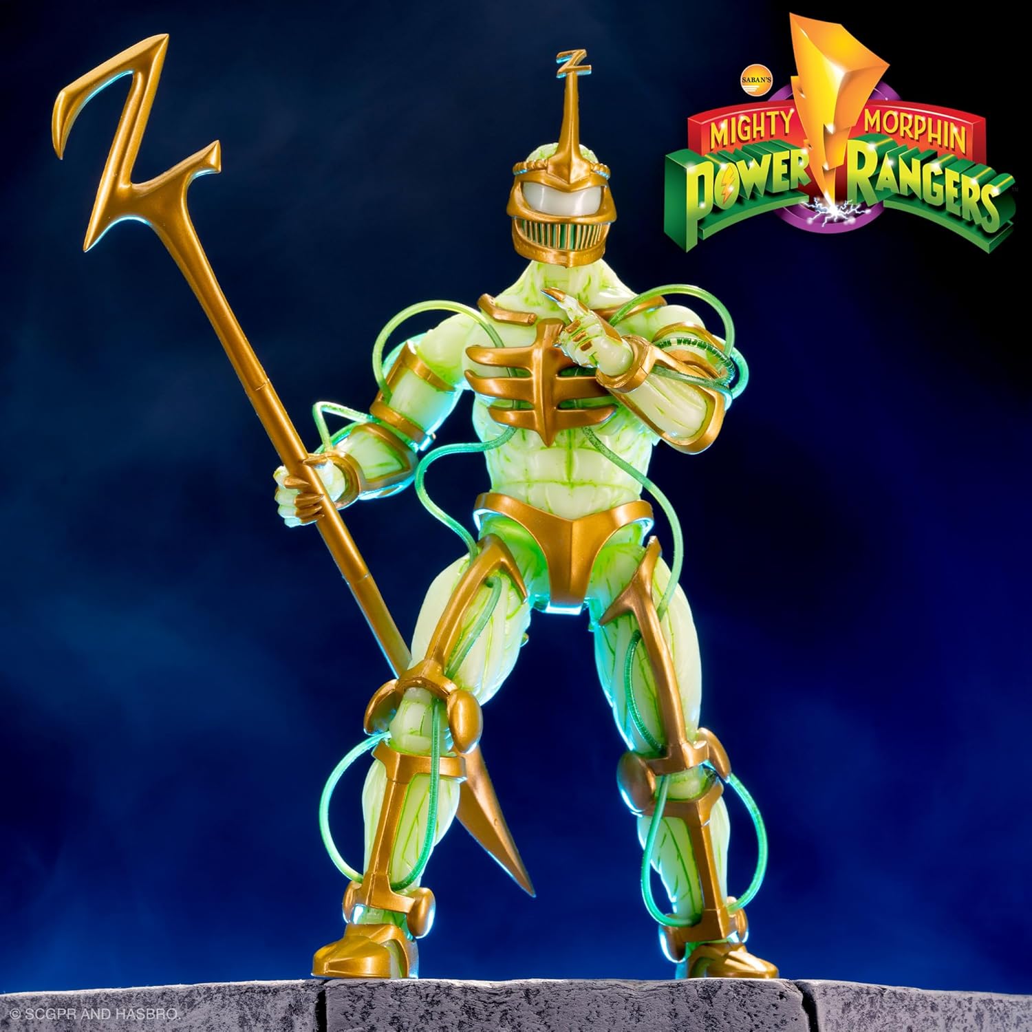 Super7 ULTIMATES! Mighty Morphin Power Rangers Lord Zedd (Imperial Gold Glow) - 7" Power Rangers Action Figure with Accessories