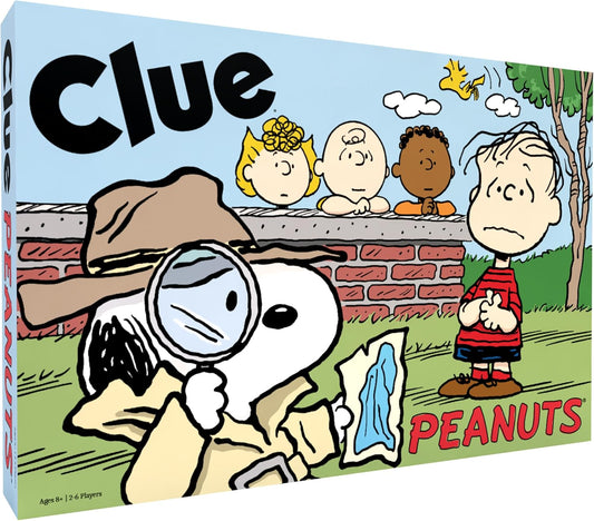 CLUE: Peanuts Board Game, Solve The Mystery of Linus's Missing Blanket with Charlie Brown, Snoopy, & Friends, Explore Iconic Locations Like Lucy’s Booth & Charlie’s House, Officially Licensed Game