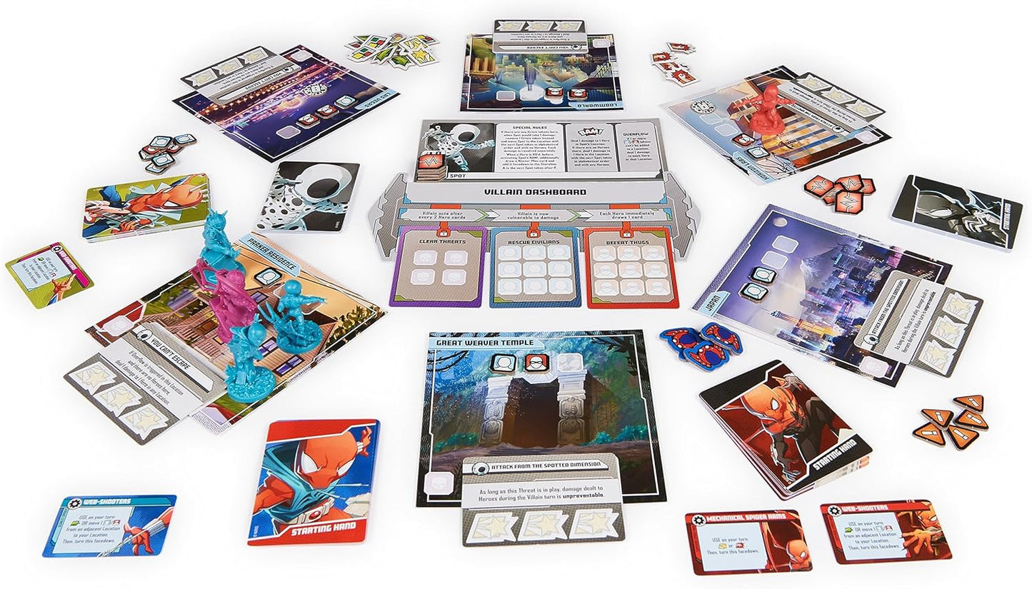 Spin Master Games, Marvel United: Spider-Geddon, Strategy Board Game, Collectible Spider Man Figurines, for Fans of Marvel Rivals & Action Movie Toys, 1-4 Players, for Ages 14 & Up