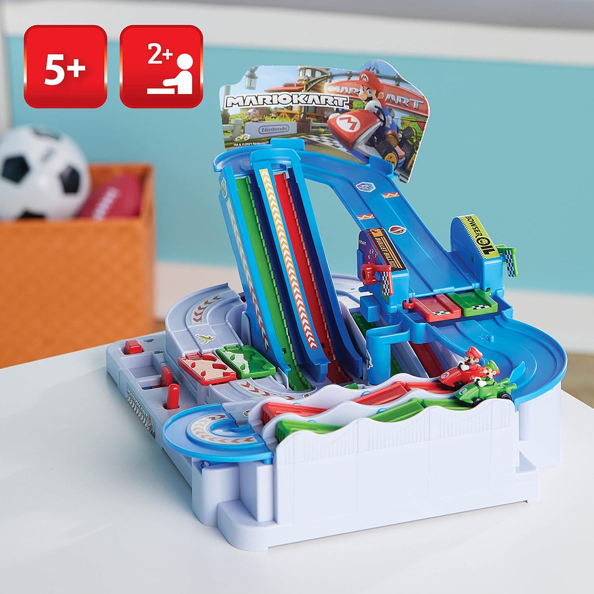 Epoch Games Super Mario Kart Racing Deluxe, Challenging Obstacle Course Track with Collectible Super Mario Kart Figures (7433) Fashions for Home