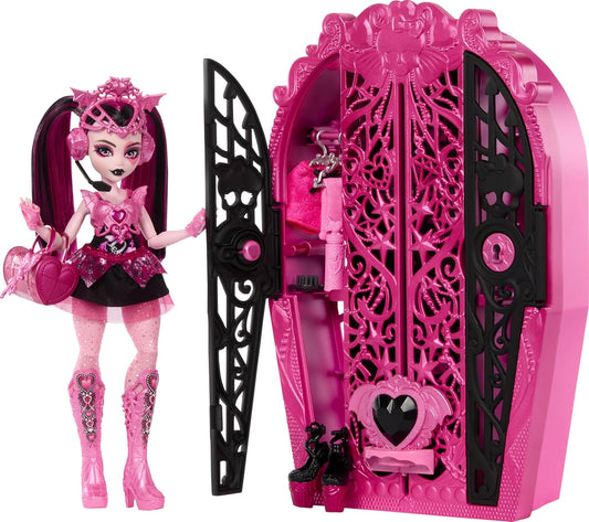 Monster High Skulltimate Secrets Doll & Accessories Set, Monster Mysteries Draculaura with Dress-Up Closet & 19+ Surprises Including Clothes