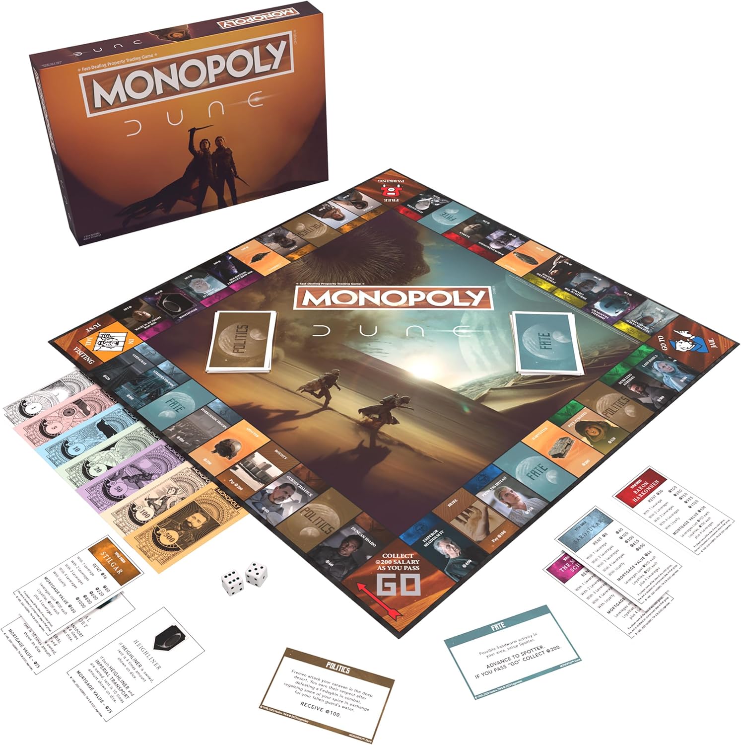 Monopoly: Dune | Play as The Ducal Ring, Crysknife, Gom Jabbar & More |Officially Licensed Collectible Game Based on The Movie Dune