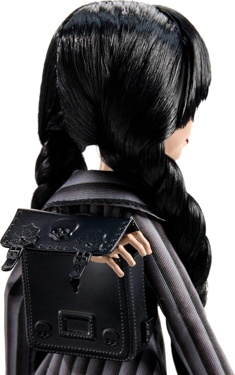 Monster High Wednesday Doll and Accessories, Wednesday Addams Collectible in Nevermore Academy Uniform with Thing and Backpack, Doll Stand