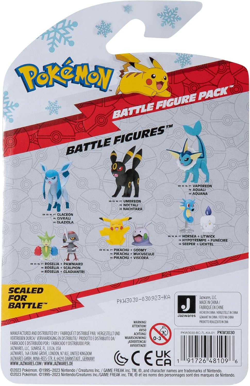 Pokemon Battle Figure 2 Pack (Holiday Pikachu #7 & Swinub) - W3