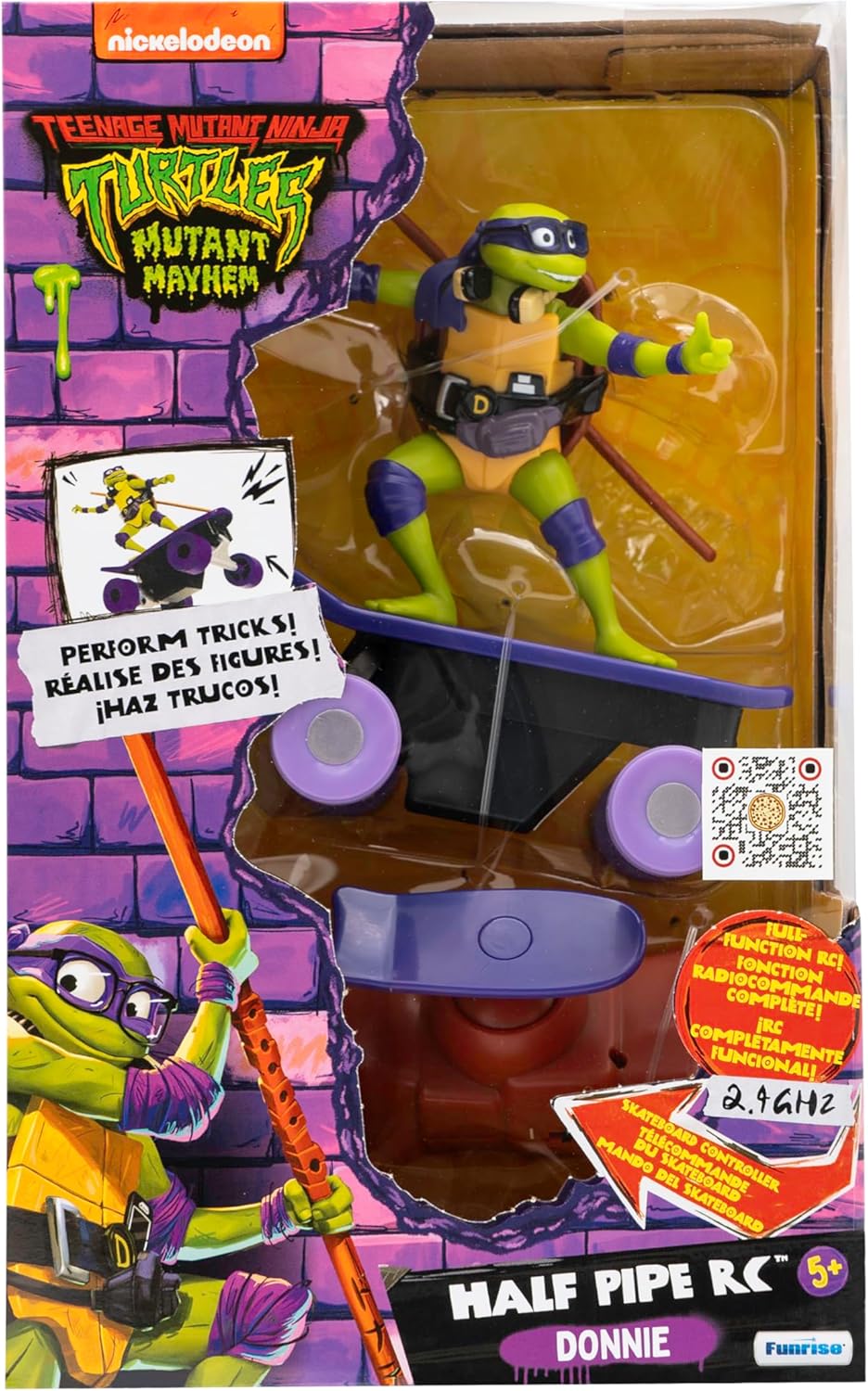 Teenage Mutant Ninja Turtles Toy, Donatello Half Pipe RC Skate Vehicle, Mutant Mayhem Remote Control TMNT Toy for Kids, Ages 3+ - Fashions for Home