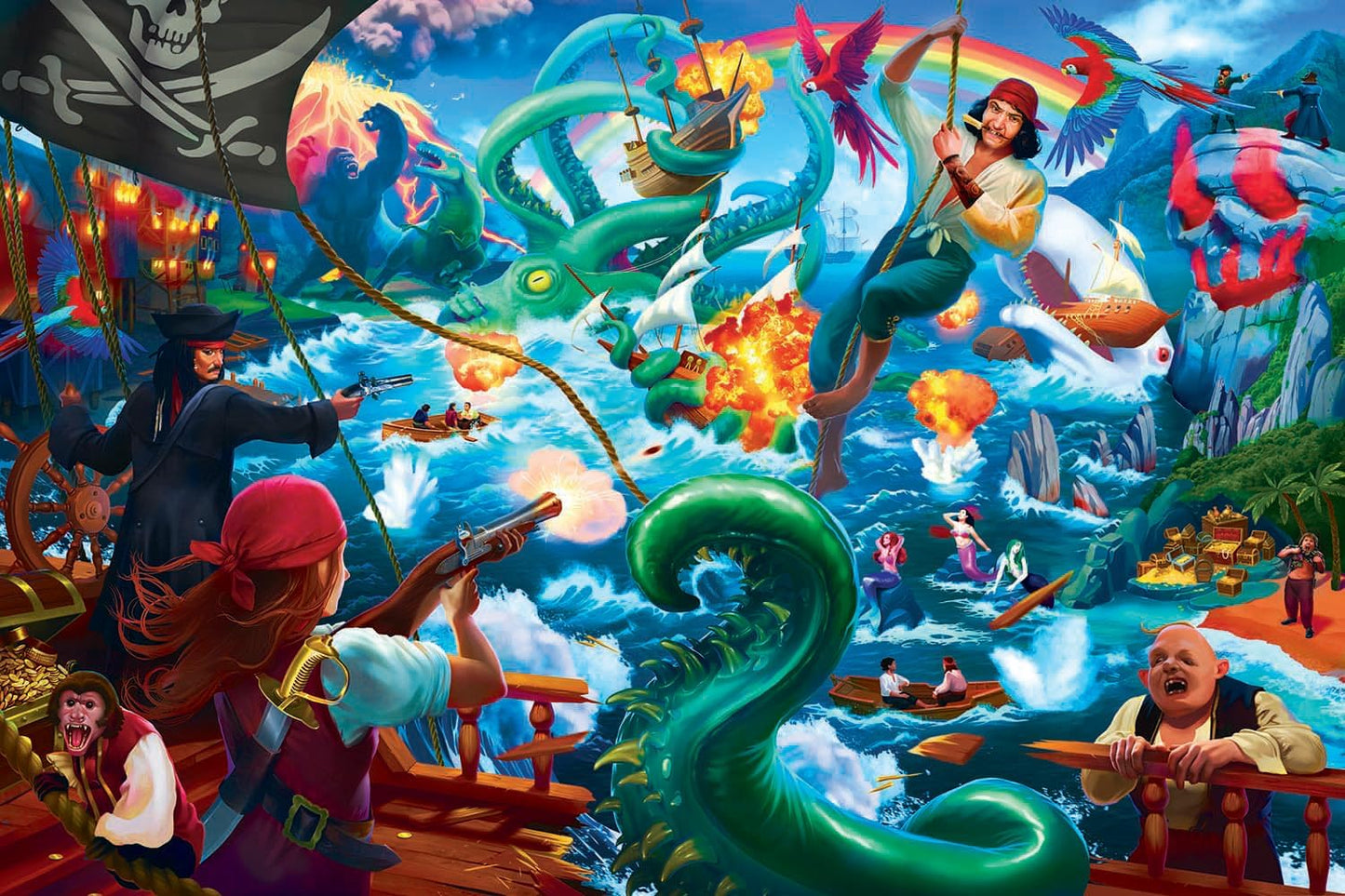 A Pirate's Life for Me! Fantasy Adventure Puzzle for Adults and Kids | Difficult 1000 Piece Jigsaw Puzzle Toy | Interactive Brain Teaser for Game Night | 29 x 20 inches