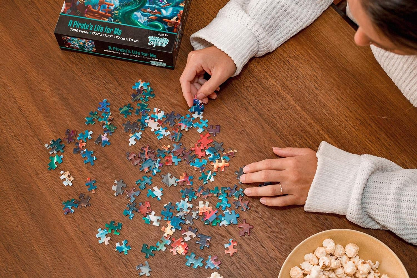 A Pirate's Life for Me! Fantasy Adventure Puzzle for Adults and Kids | Difficult 1000 Piece Jigsaw Puzzle Toy | Interactive Brain Teaser for Game Night | 29 x 20 inches