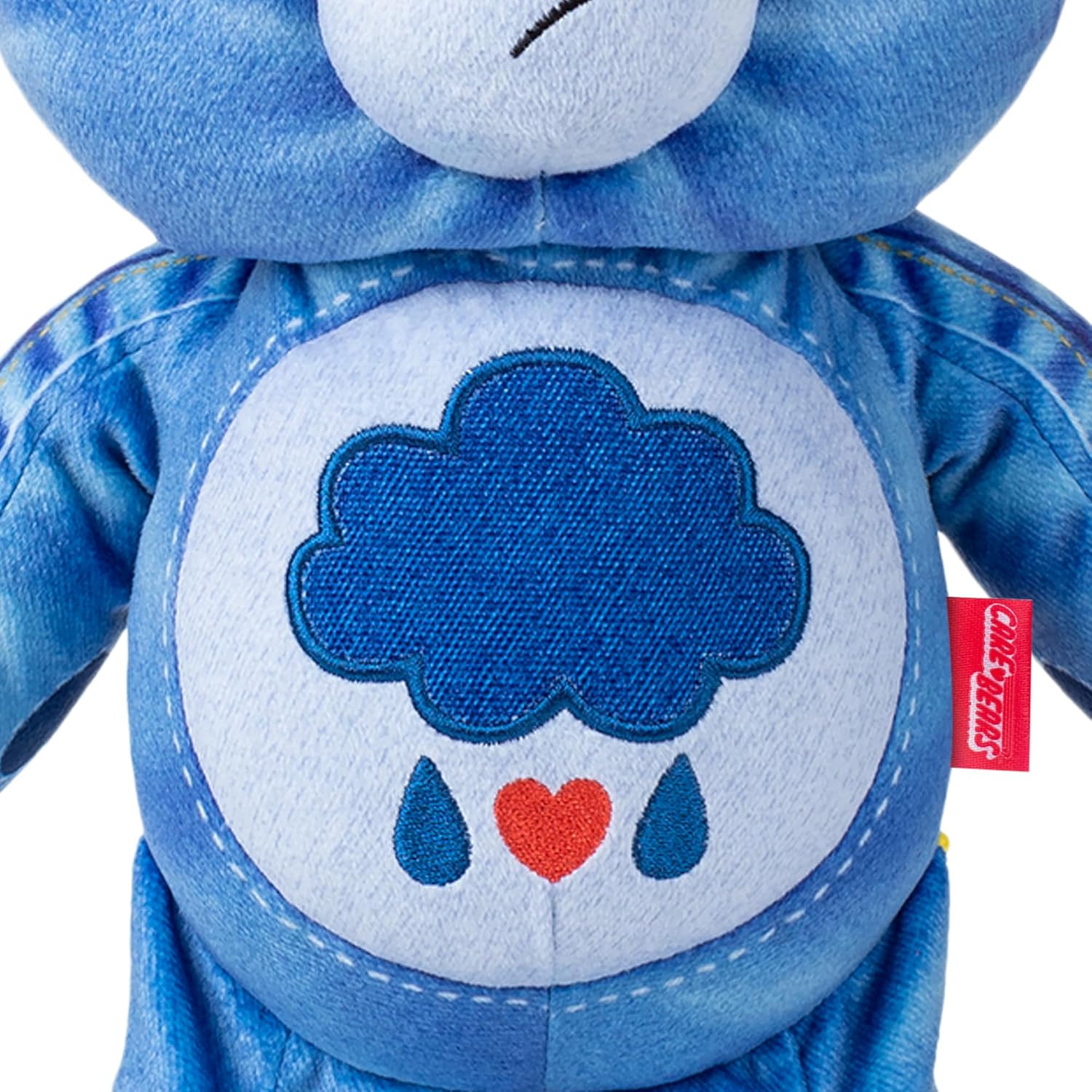 Care Bears 14" Medium Plush - Grumpy Bear - New Denim Design - Soft Huggable Eco-Friendly Material!