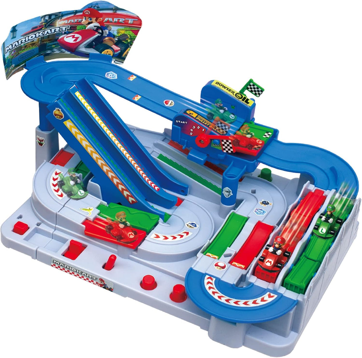 Epoch Games Super Mario Kart Racing Deluxe, Challenging Obstacle Course Track with Collectible Super Mario Kart Figures (7433) Fashions for Home