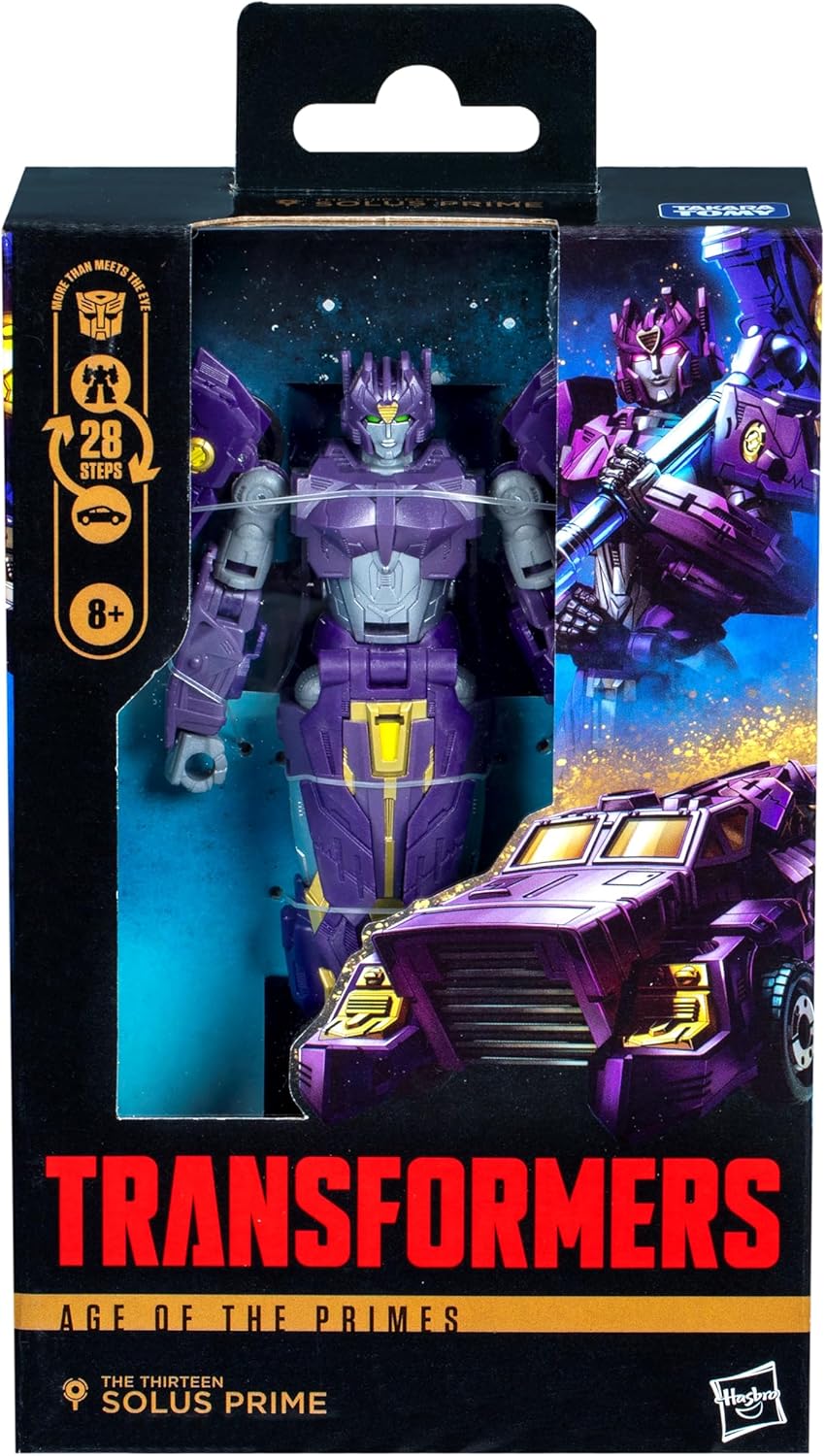Transformers Age of The Primes Deluxe Class The Thirteen Solus Prime, 5.5-inch Converting Action Figure, Robot Toys for Ages 8+