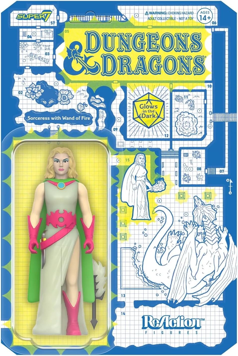 Super7 Dungeons and Dragons Sorceress Glow Reaction Figure 3.75 Inch