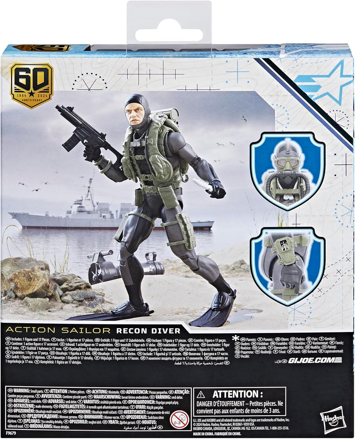 G.I. Joe Classified Series 60th Anniversary Action Sailor - Recon Diver, Collectible 6-Inch Action Figure with 17 Accessories