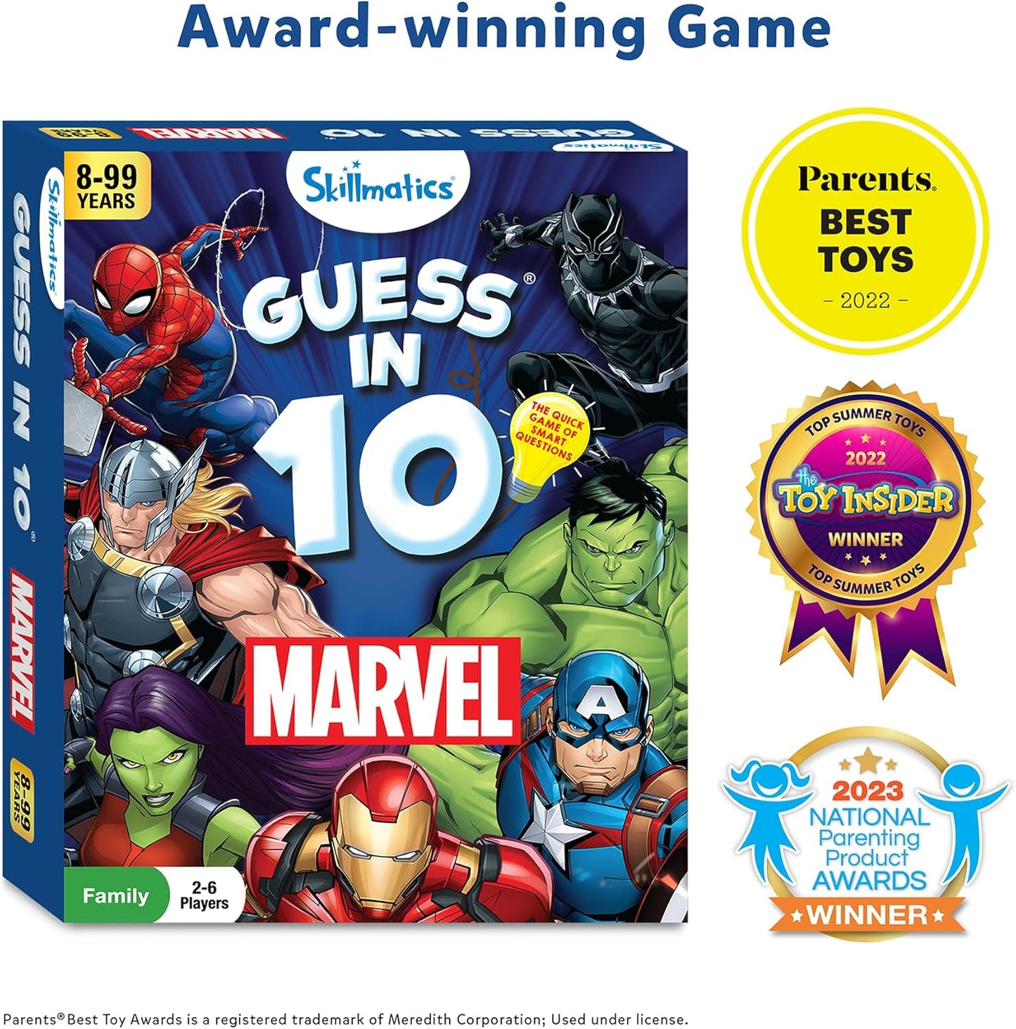 Skillmatics Guess in 10 Marvel, Easter Basket Stuffers, Card Game for Boys, Girls, Teens, Adults Who Love Avengers, Spiderman, Iron Man, Travel Game, Gifts for Ages 8, 9, 10 and Up