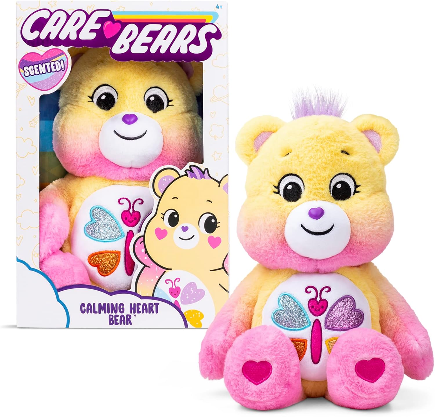 Basic Fun Care Bears | Calming Heart Bear (scented) 35cm Medium Plush | Collectable Cute Toy, Cuddly Toys for Children, Soft Toys for Girls Boys, Cute Teddies Suitable for Girls Boys Ages 4 22336