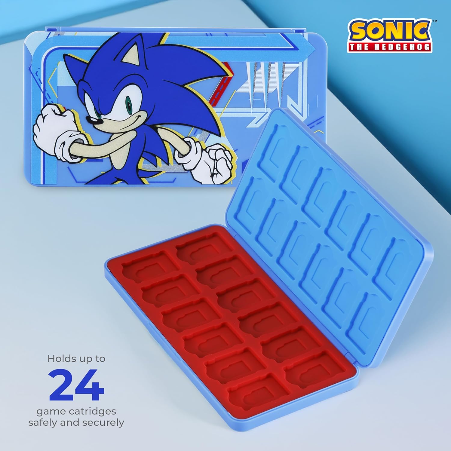 Nintendo Switch Case Sonic VS Shadow, Protective Carrying Case with Controller Grips, Thumb Grips, Steering Wheel, Double-Sided Cartridge Case, Travel Case for Nintendo Switch Games & Accessories