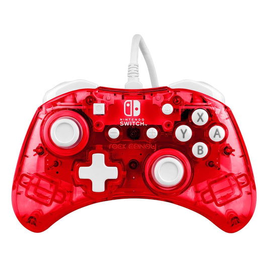 PDP Gaming Rock Candy Wired Power Nintendo Switch Pro Controller, Lite/OLED Compatible Gamepad, Stormin Cherry Red Fashions for Home
