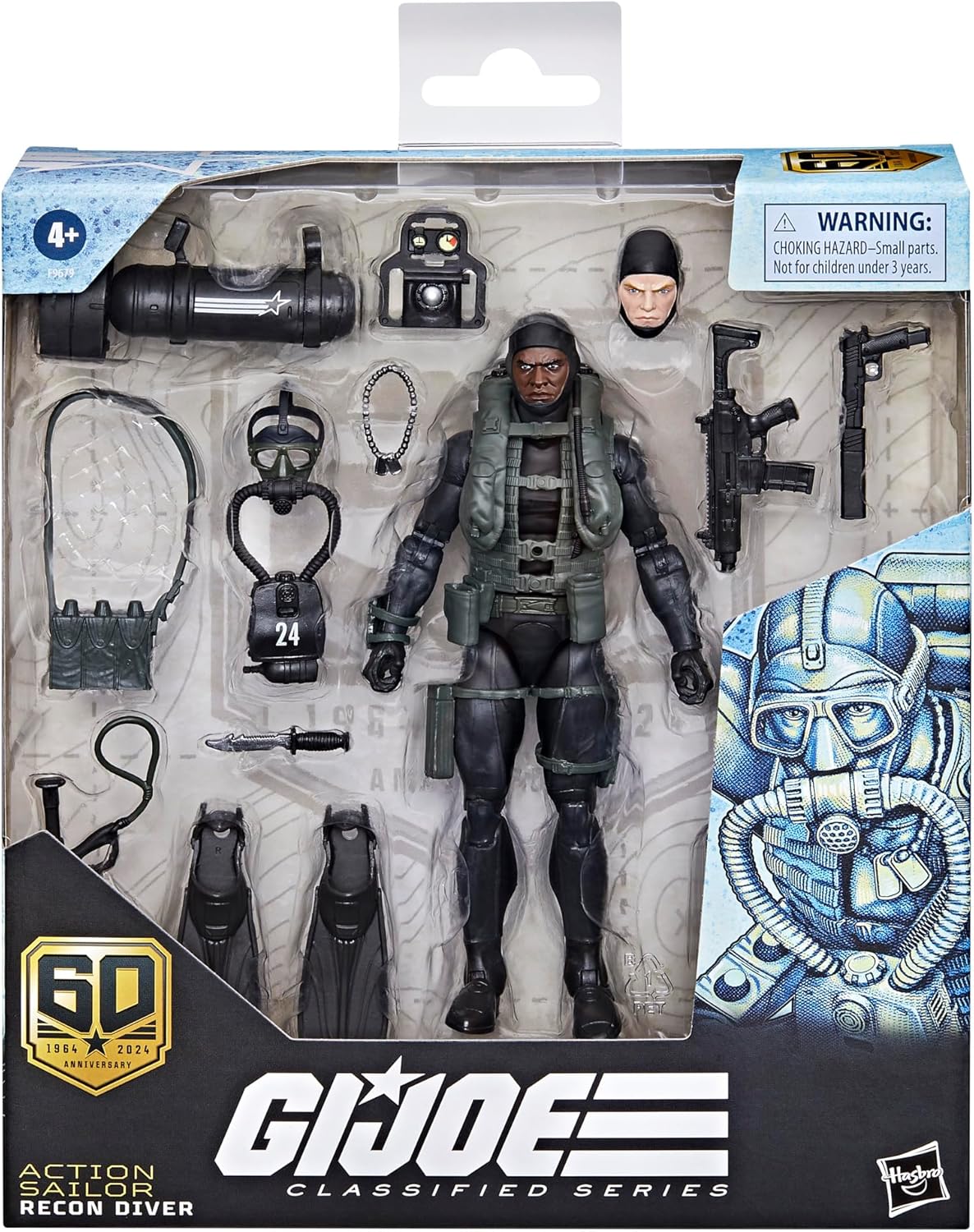 G.I. Joe Classified Series 60th Anniversary Action Sailor - Recon Diver, Collectible 6-Inch Action Figure with 17 Accessories