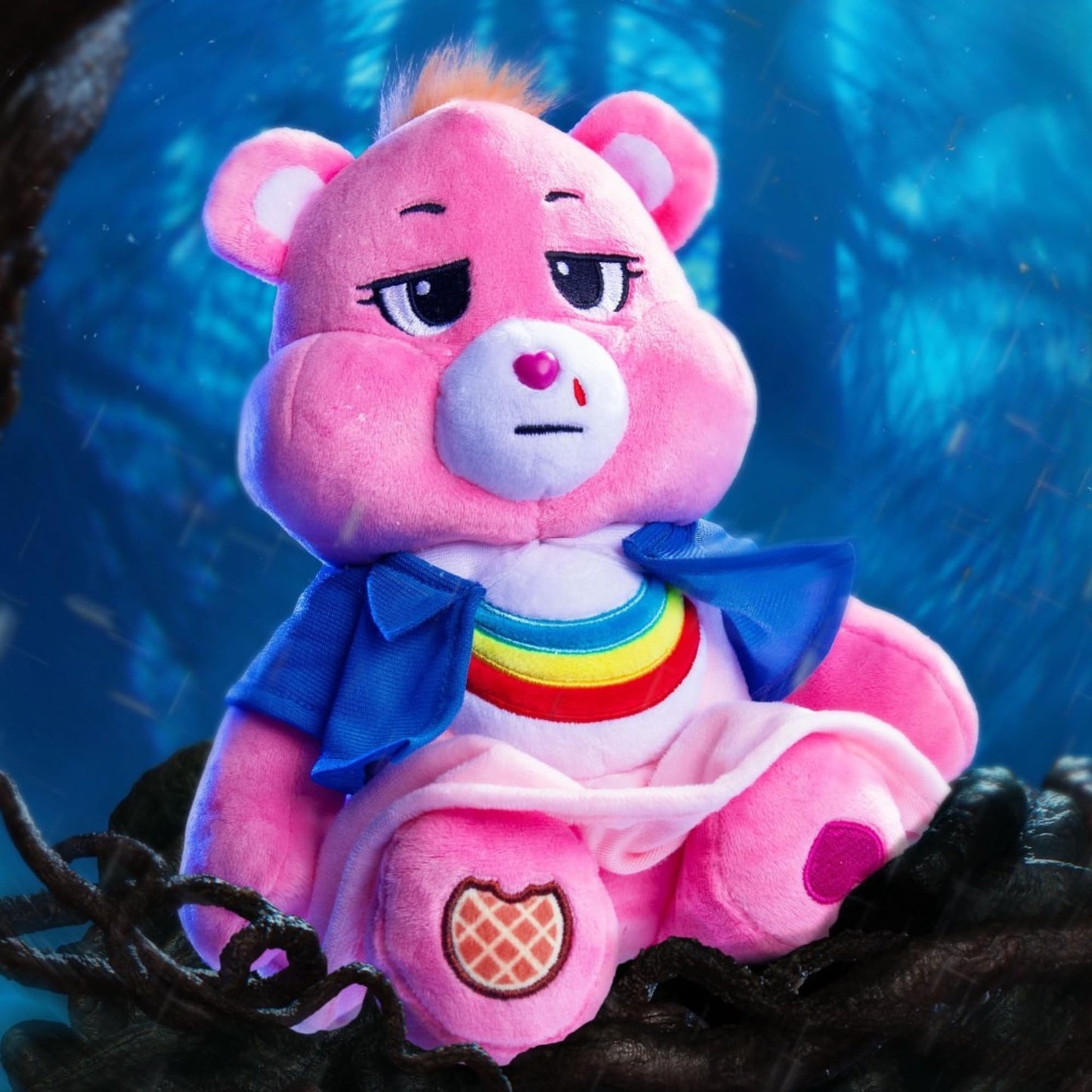Basic Fun Care Bears x Stranger Things Cheer Bear as Eleven Plush, Limited Edition Collectible Fashions for Home