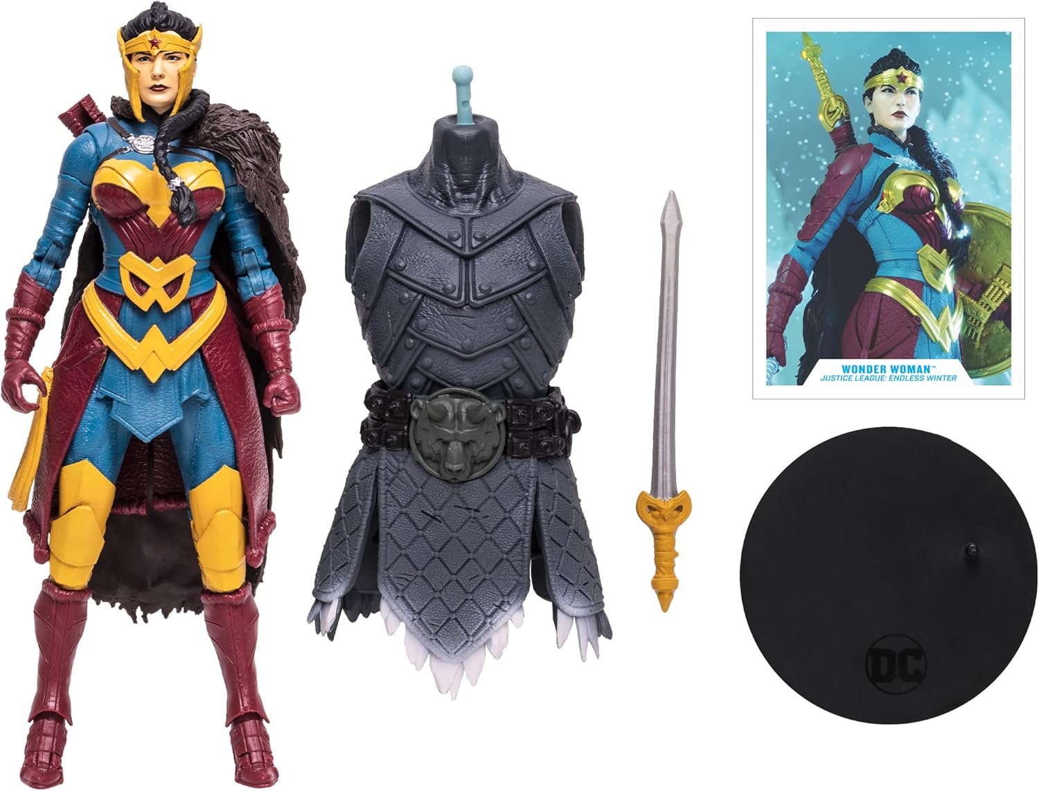 McFarlane Toys DC Multiverse Wonder Woman Endless Winter 7" Action Figure with Build-A Frost King Piece and Accessories