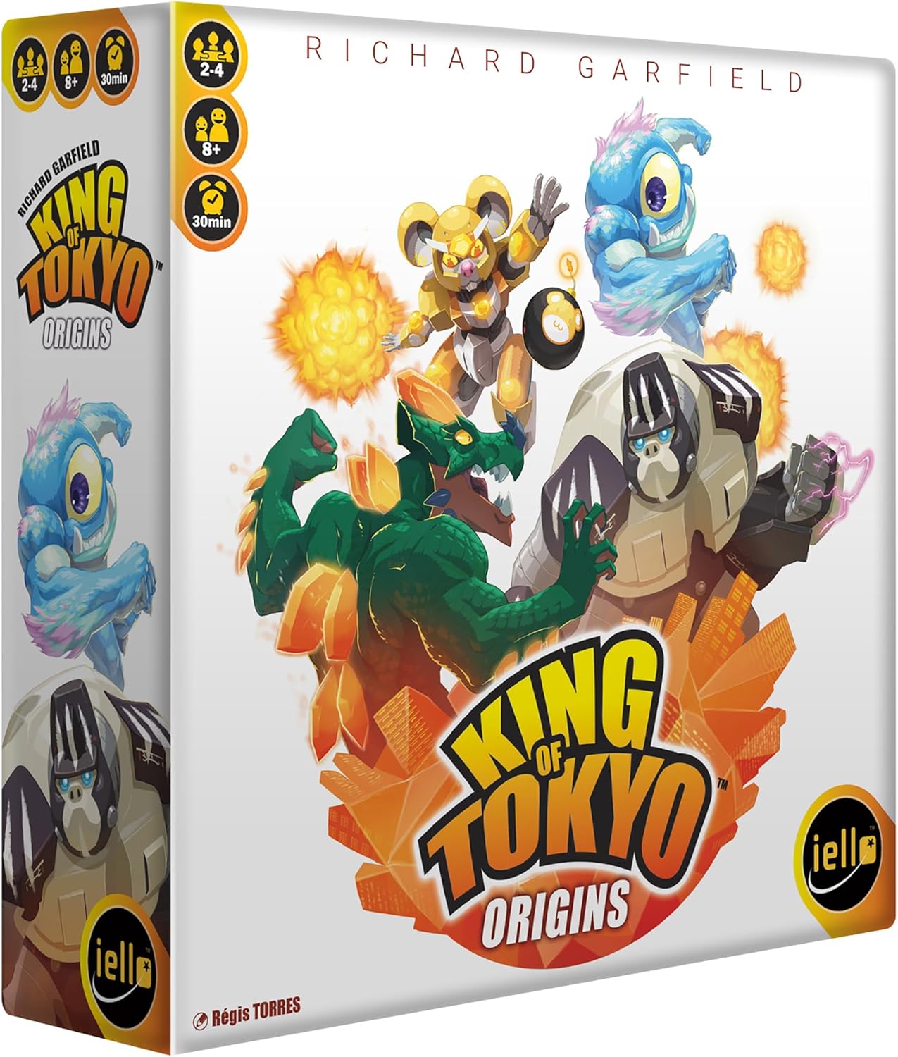 IELLO: King of Tokyo: Origins - Family-Friendly Dice & Strategy Board Game, Battling Monsters-Robots-Aliens, 4 New Monsters, Ages 8+, 2-4 Players
