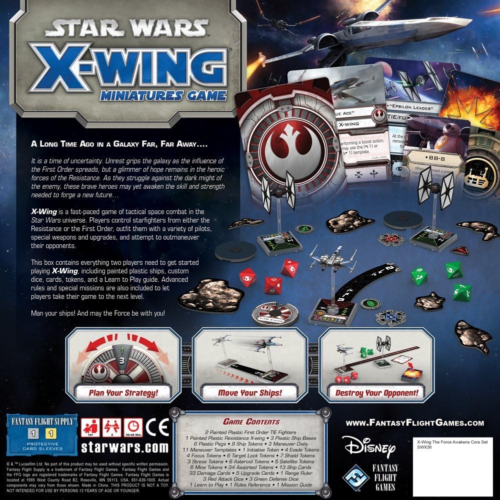 Star Wars X-Wing 1st Edition Miniatures Game The Force Awakens CORE SET - Epic Space Battles! Strategy Game for Kids & Adults, Ages 14+, 2 Players, 30-45 Minute Playtime, Made by Atomic Mass Games