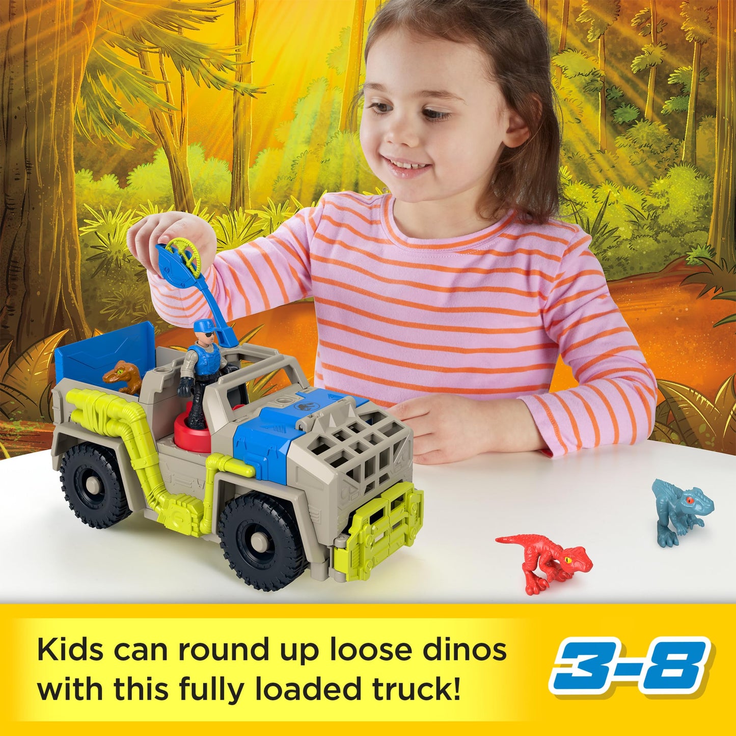 Fisher-Price Imaginext Jurassic World Dinosaur Toys Track & Transport Dino Truck Fashions for Home