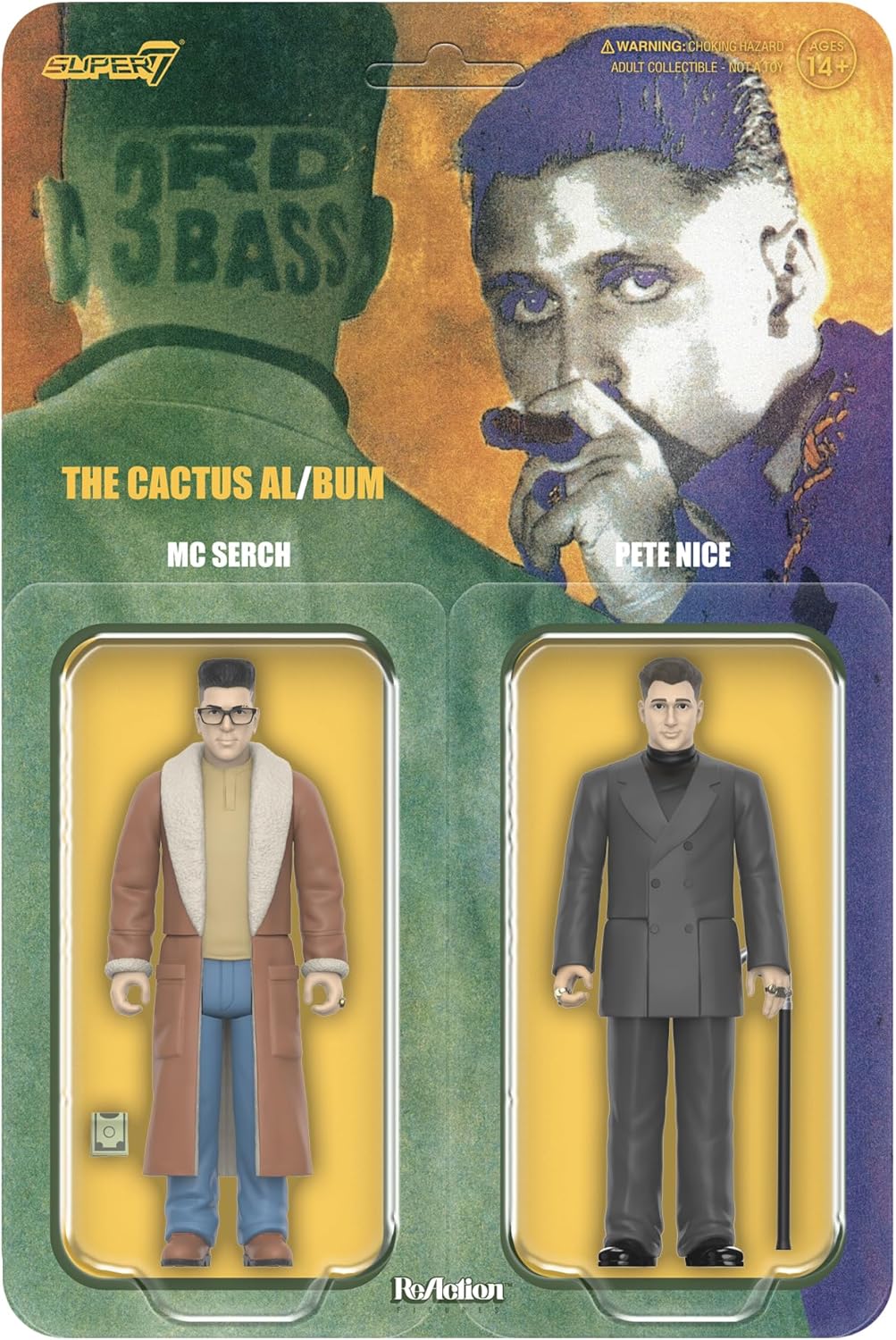 Super7 3rd Bass Pete Nice and M.C. Serch - (2 Pack) 3.75" 3rd Bass Action Figures with Accessories Hip-Hop Collectibles and Retro Toys