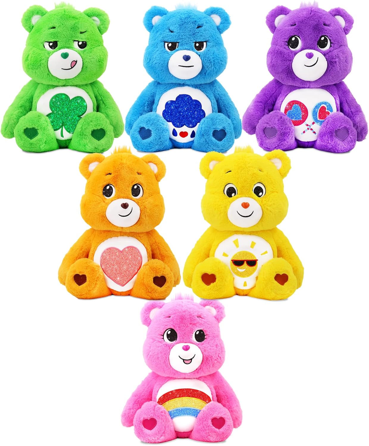 Care Bears 18" Plush - Tenderheart Bear with Glitter Belly Badge - Soft Huggable Material!
