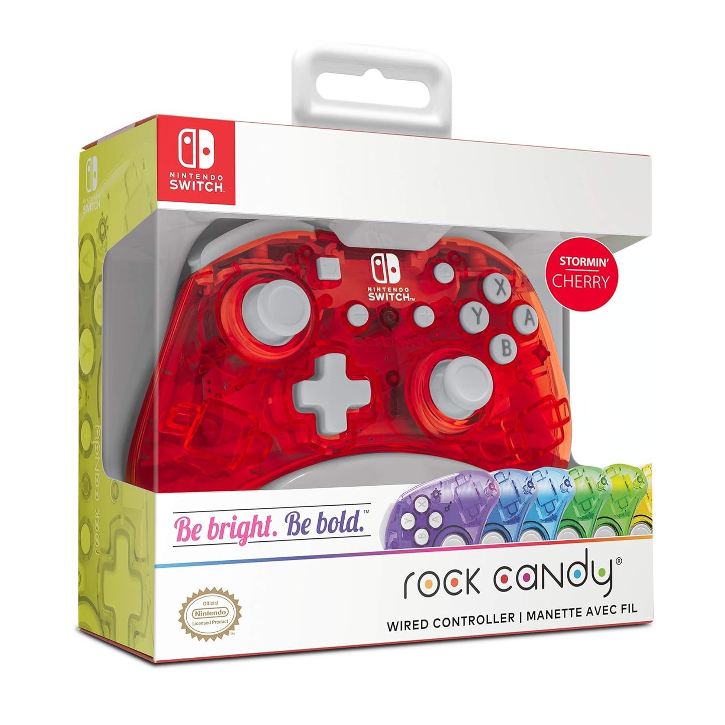 PDP Gaming Rock Candy Wired Power Nintendo Switch Pro Controller, Lite/OLED Compatible Gamepad, Stormin Cherry Red Fashions for Home
