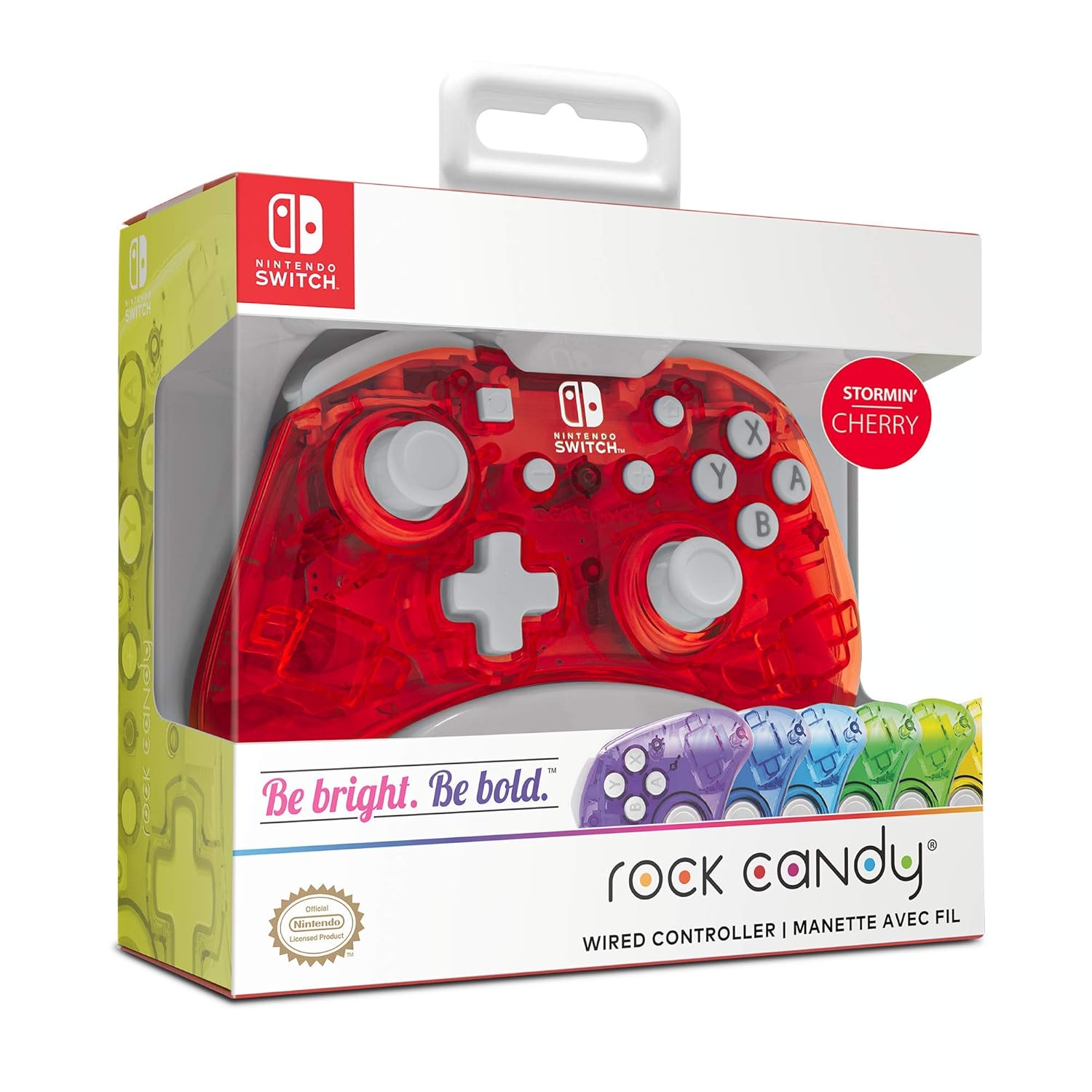 PDP Gaming Rock Candy Wired Power Nintendo Switch Pro Controller, Lite/OLED Compatible Gamepad, Stormin Cherry Red Fashions for Home