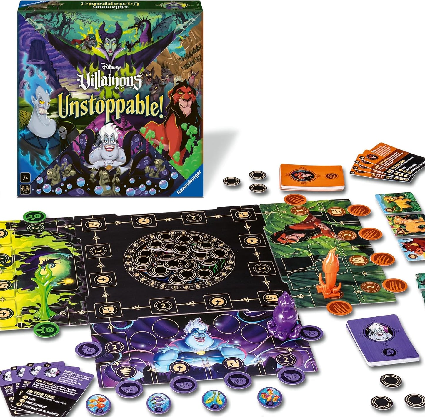 Ravensburger 24828 - Disney Villainous Unstoppable! - A Disney Villainous Family Game - Simple Board Game in The Villainous Universe for 2-4 Players Aged 7+