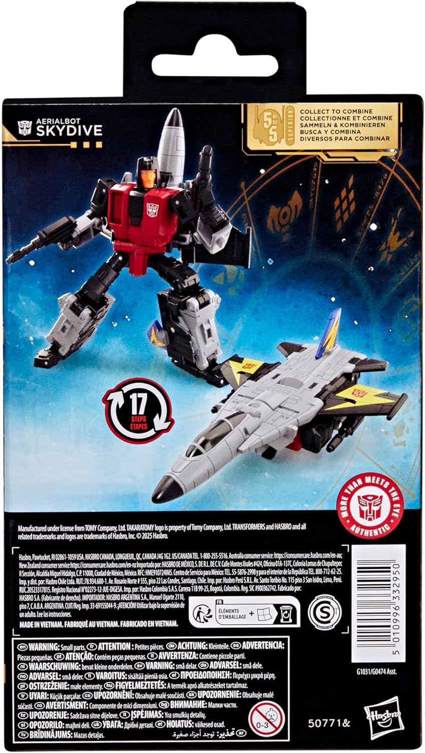 Transformers Age of The Primes Aerialbot Skydive, Deluxe Class 5.5-Inch Converting Action Figure, Robot Toys for Ages 8+