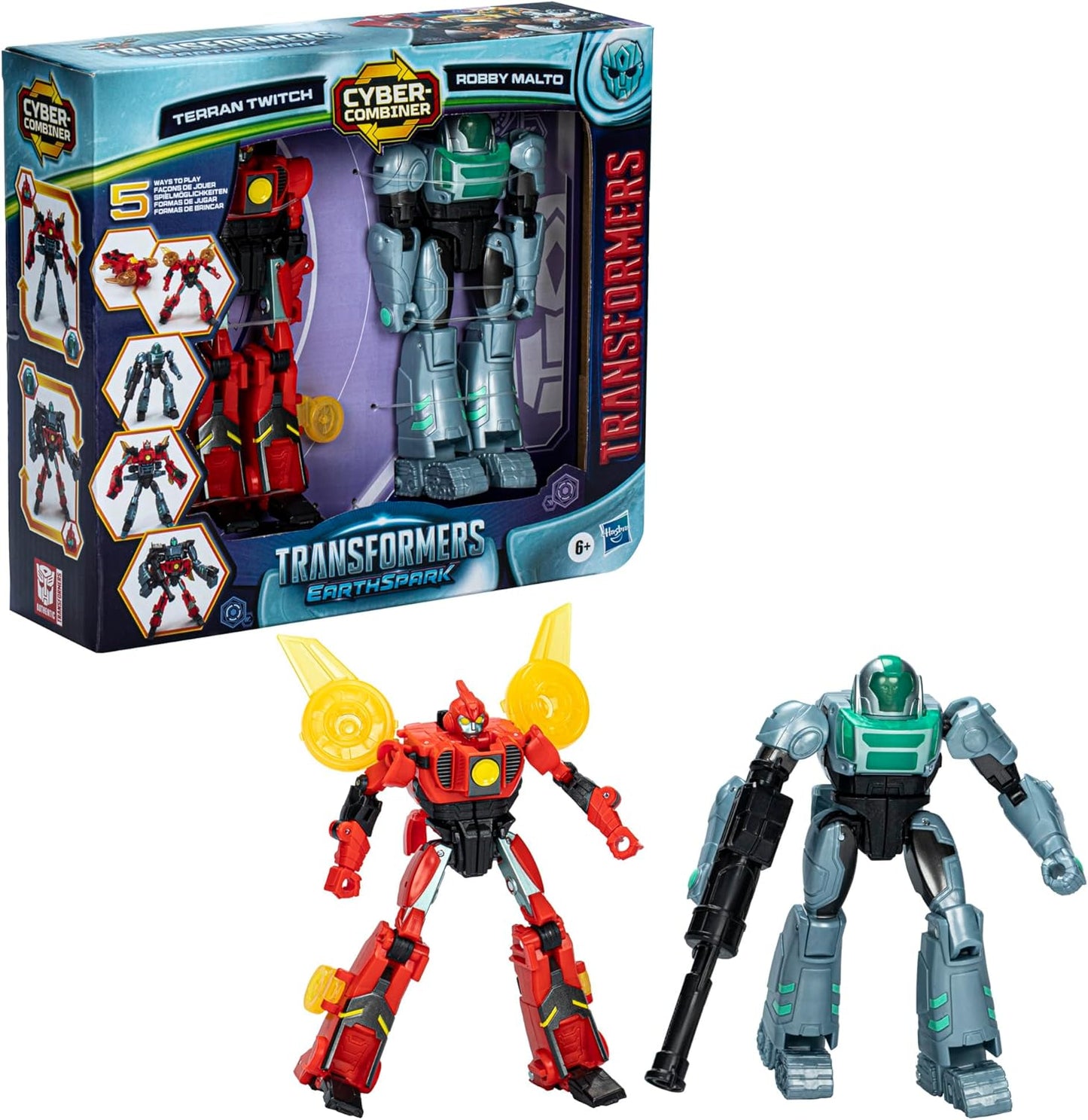 Transformers Toys EarthSpark Cyber-Combiner Terran Twitch and Robby Malto Action Figures Fashions for Home