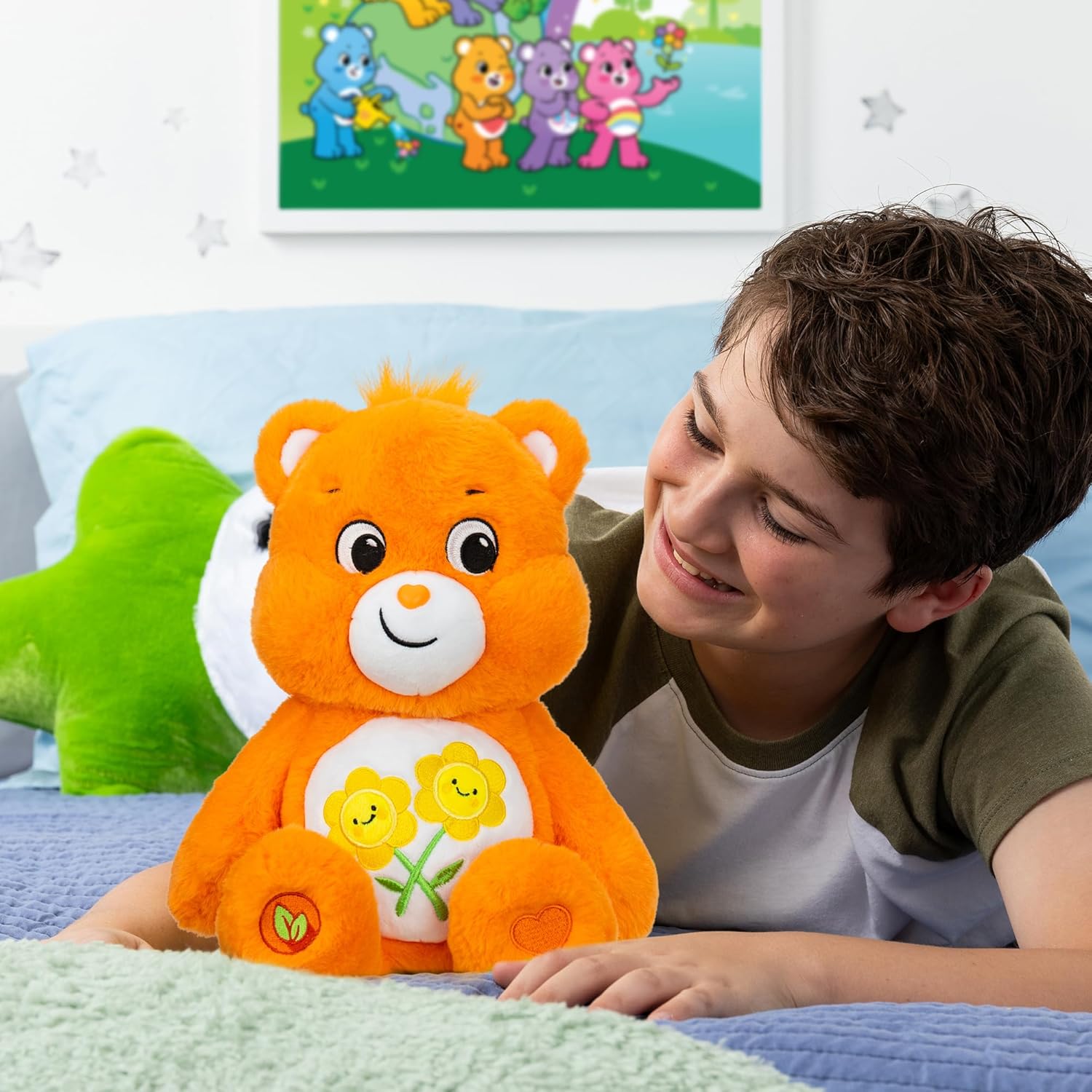 Care Bears 14" Friend Bear Plushie - Medium Size - Orange Plush for Ages 4+ – Perfect Stuffed Animal Holiday, Birthday Gift, Super Soft and Cuddly – Good for Girls and Boys, Collectors