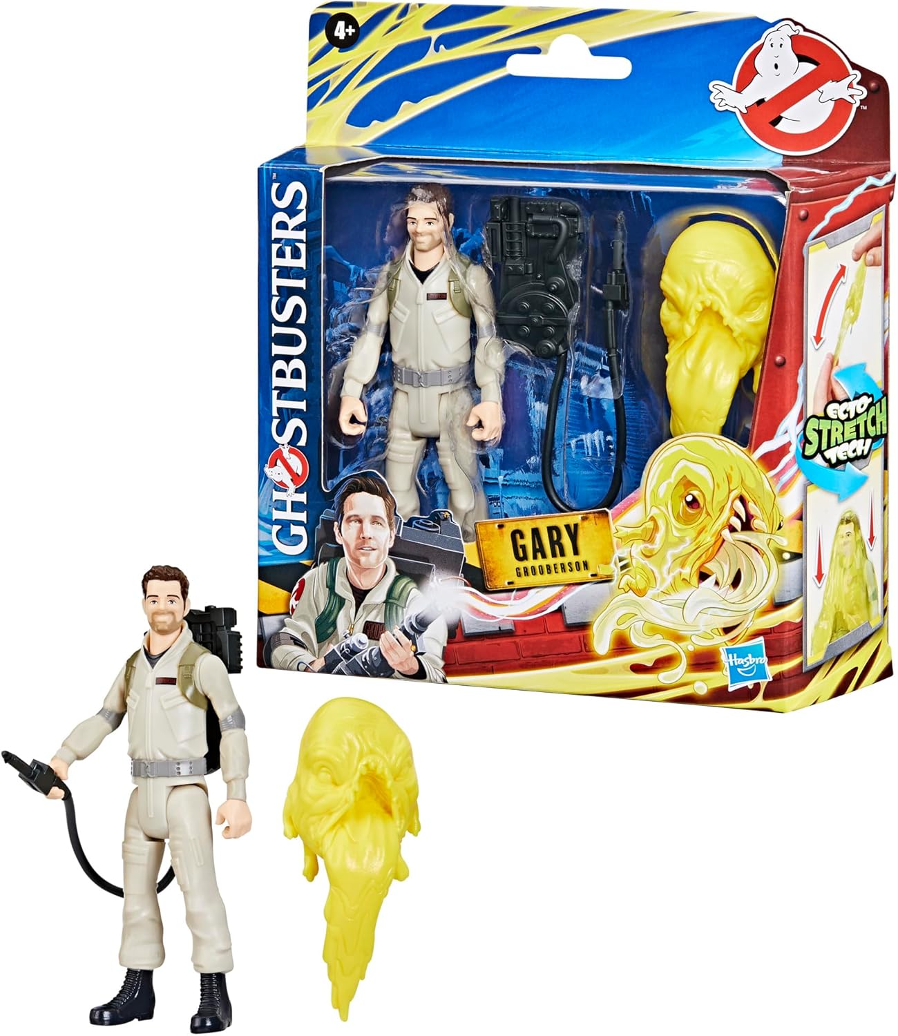 Ghostbusters Fright Features Gary Grooberson Action Figure with Ecto-Stretch Tech Pukey Ghost Toy Accessory, Toys for Kids Ages 4+