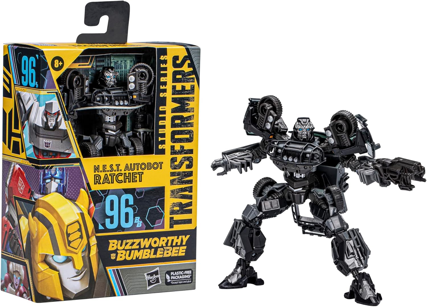 Hasbro,Transformers Studio Series 96 Buzzworthy Bumblebee N.E.S.T. Autobot Ratchet Deluxe Action Figure