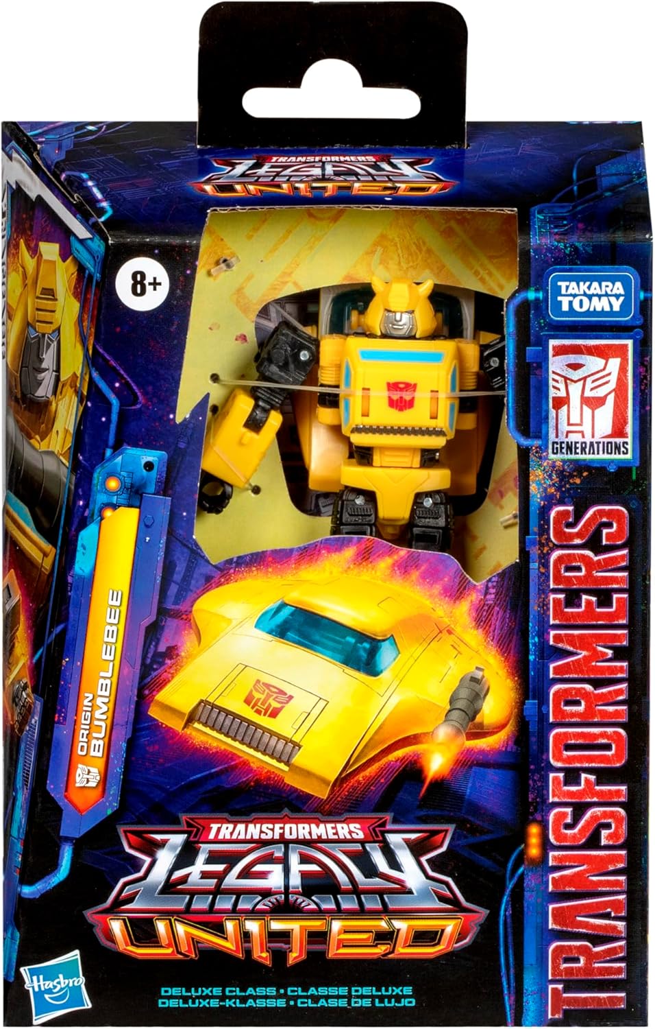 Transformers Legacy Deluxe Class Origin Bumblebee 5.5-inch Converting Action Figure, 8+