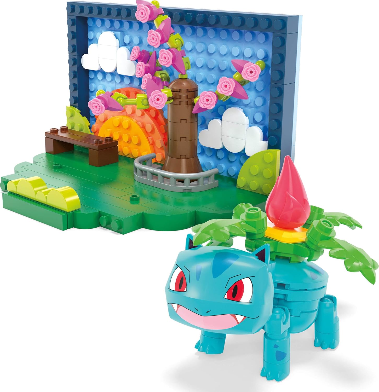Pokemon Park Scene Building Kit with 1 Action Figure (220 Pieces) for Kids by MEGA