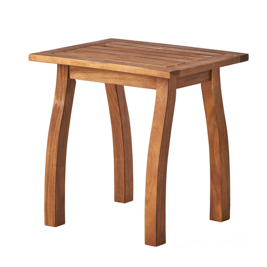 Kinesis Outdoor Side Table with Slatted Top and Wood Frame, Teak - Fashions for Home