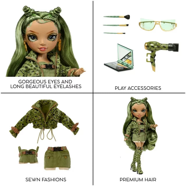 Rainbow High Olivia, Camo Green Fashion Doll, Outfit & 10+ Colorful Play Accessories. Kids Gift 4-12 Years Old and Collectors
