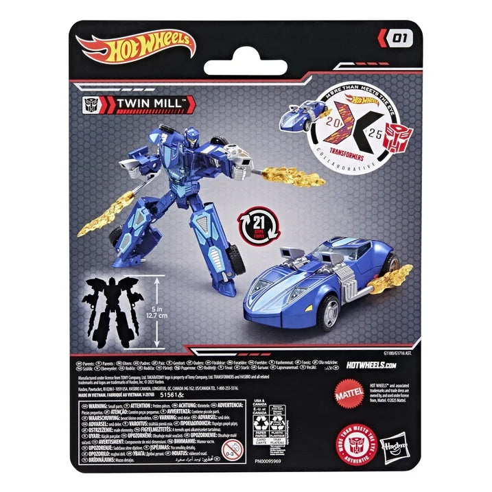 Transformers Toys Hot Wheels® x Transformers 5" Twin Mill Action Figure, 8+ Fashions for Home