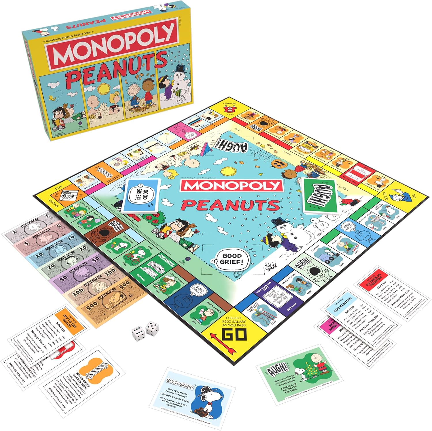 Monopoly Peanuts Board Game, Play as Snoopy on Sled, Baseball Cap, Kite Eating Tree & More, Officially Licensed and Collectible Monopoly Game Based On The Famous Comic Strip Peanuts