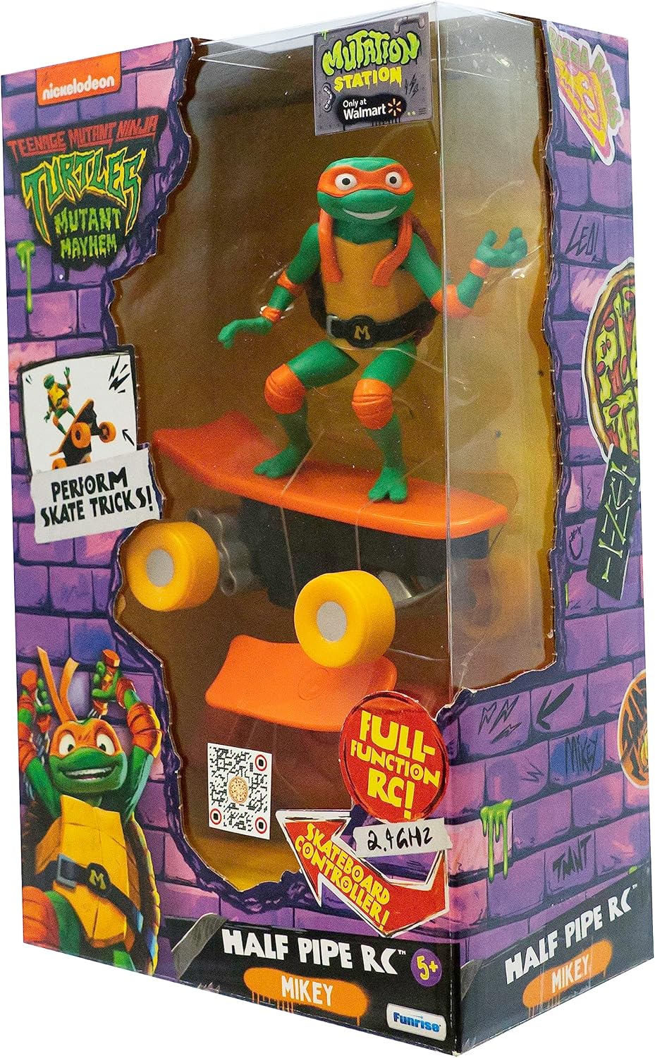 Teenage Mutant Ninja Turtles Michelangelo Half Pipe RC Vehicle Movie Edition Ages 5+ - Skate + Performs Tricks - 2.4GHz RC Controller - Fashions for Home