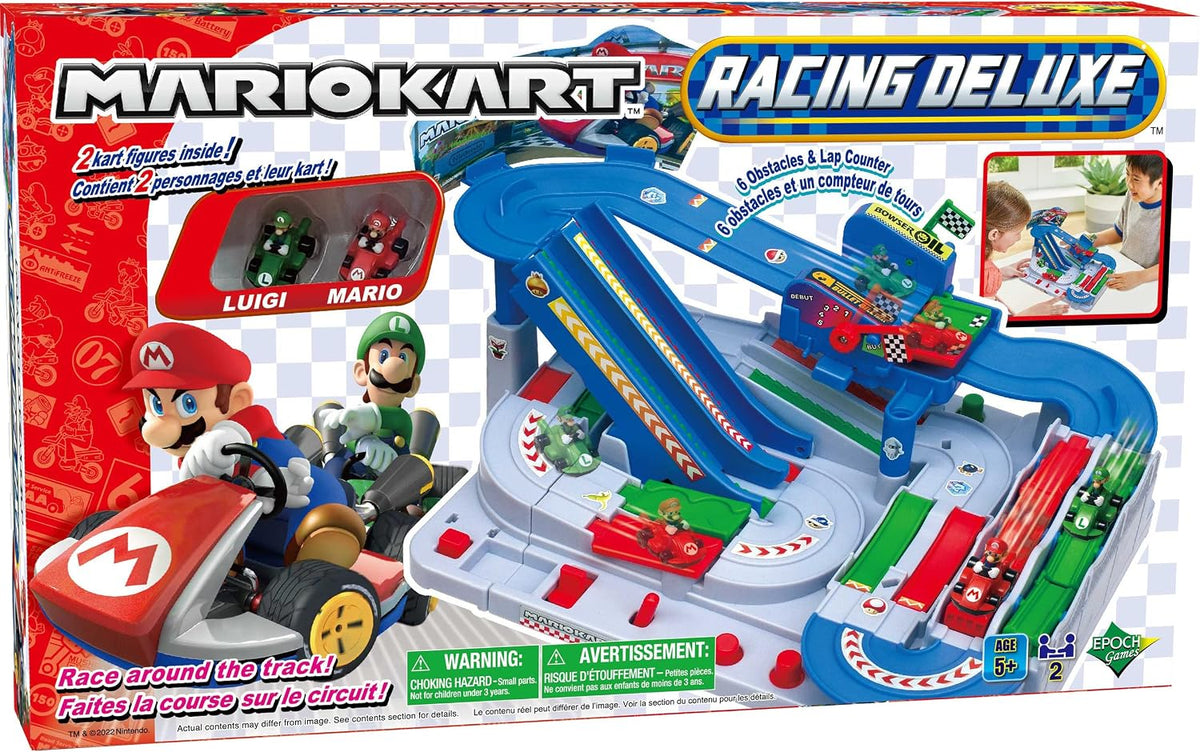 Epoch Games Super Mario Kart Racing Deluxe, Challenging Obstacle Course Track with Collectible Super Mario Kart Figures (7433) Fashions for Home