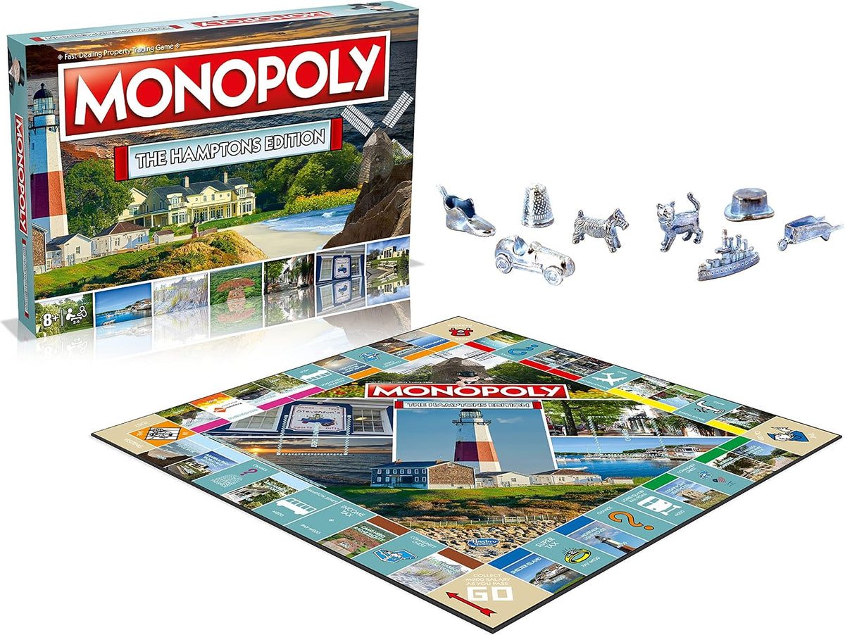 Monopoly Board Game The Hamptons Edition: 2-6 Players Family Board Games for Kids and Adults, Board Games for Kids 8 and up, for Kids and Adults, Ideal for Game Night Fashions for Home