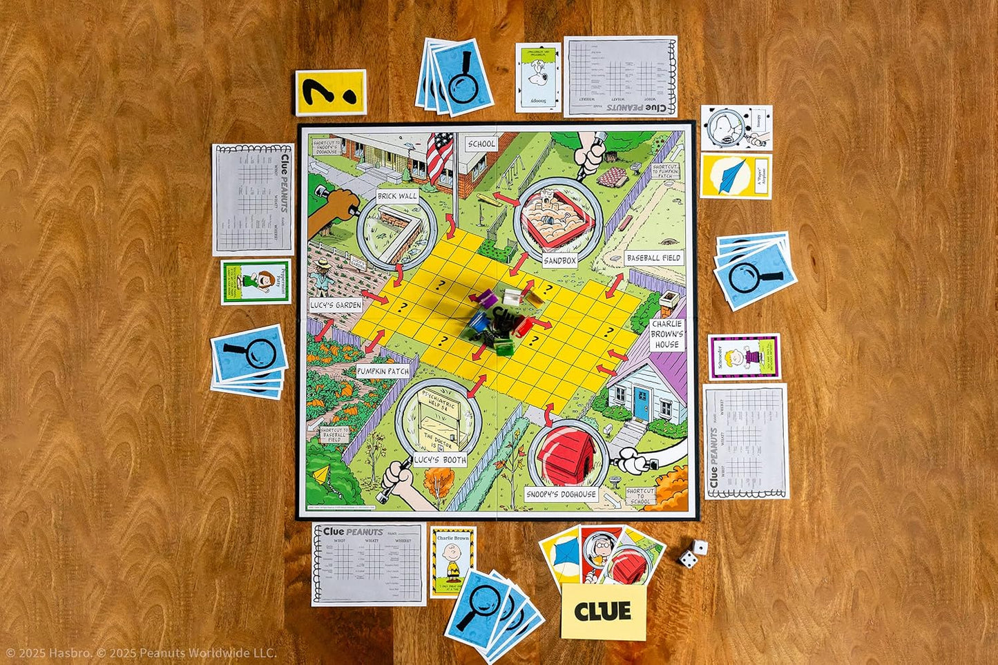 CLUE: Peanuts Board Game, Solve The Mystery of Linus's Missing Blanket with Charlie Brown, Snoopy, & Friends, Explore Iconic Locations Like Lucy’s Booth & Charlie’s House, Officially Licensed Game