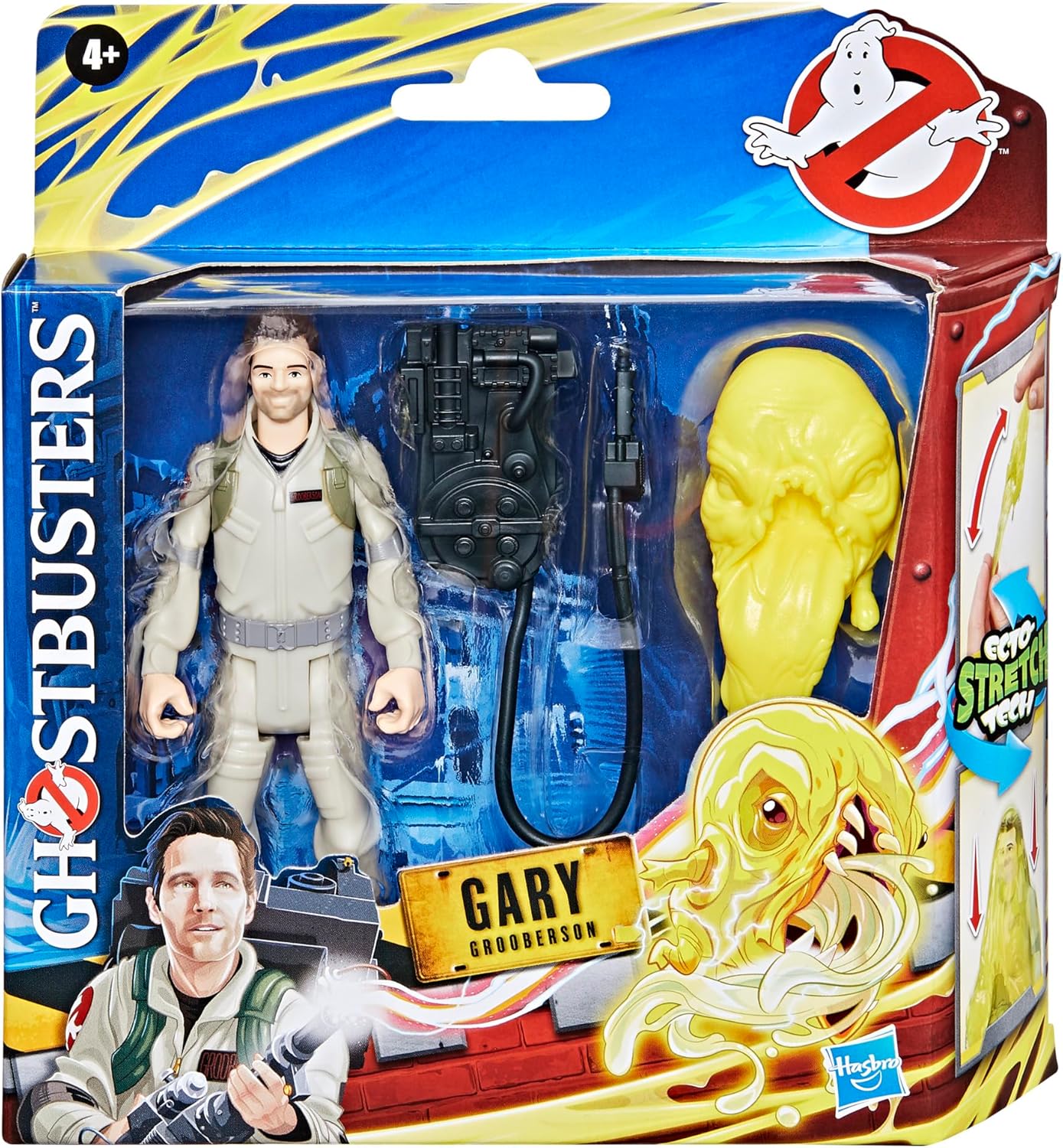 Ghostbusters Fright Features Gary Grooberson Action Figure with Ecto-Stretch Tech Pukey Ghost Toy Accessory, Toys for Kids Ages 4+